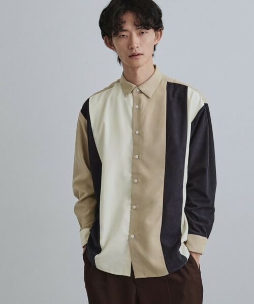 tk.TAKEO KIKUCHI / ティーケー タケオキクチ シャツ・ブラウス | コーデュロイ＆スエード切替シャツ | 詳細1