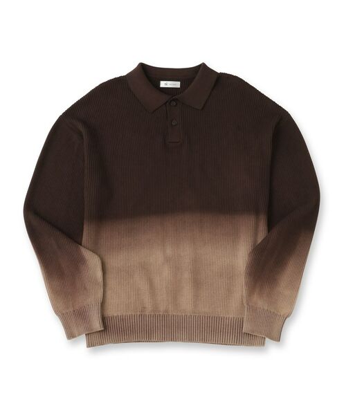 tk.TAKEO KIKUCHI / ティーケー タケオキクチ ニット・セーター | 畦編みニットポロシャツブリーチ | 詳細1