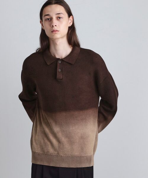 tk.TAKEO KIKUCHI / ティーケー タケオキクチ ニット・セーター | 畦編みニットポロシャツブリーチ | 詳細12