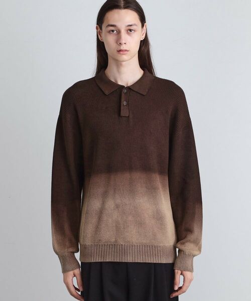 tk.TAKEO KIKUCHI / ティーケー タケオキクチ ニット・セーター | 畦編みニットポロシャツブリーチ | 詳細16