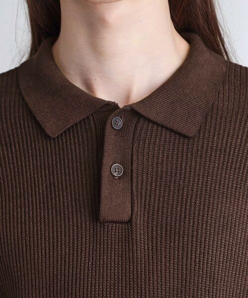 tk.TAKEO KIKUCHI / ティーケー タケオキクチ ニット・セーター | 畦編みニットポロシャツブリーチ | 詳細19