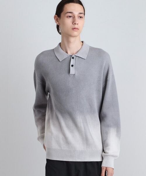 tk.TAKEO KIKUCHI / ティーケー タケオキクチ ニット・セーター | 畦編みニットポロシャツブリーチ | 詳細2