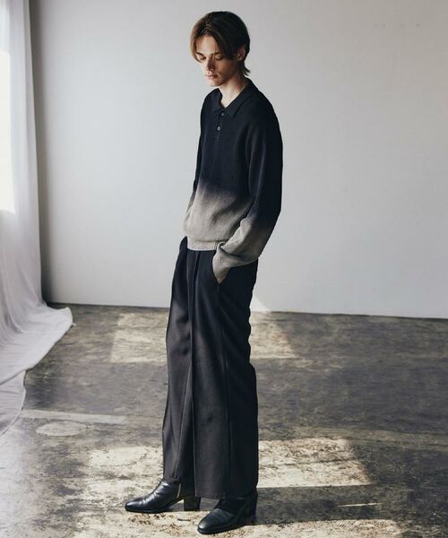 tk.TAKEO KIKUCHI / ティーケー タケオキクチ ニット・セーター | 畦編みニットポロシャツブリーチ | 詳細6