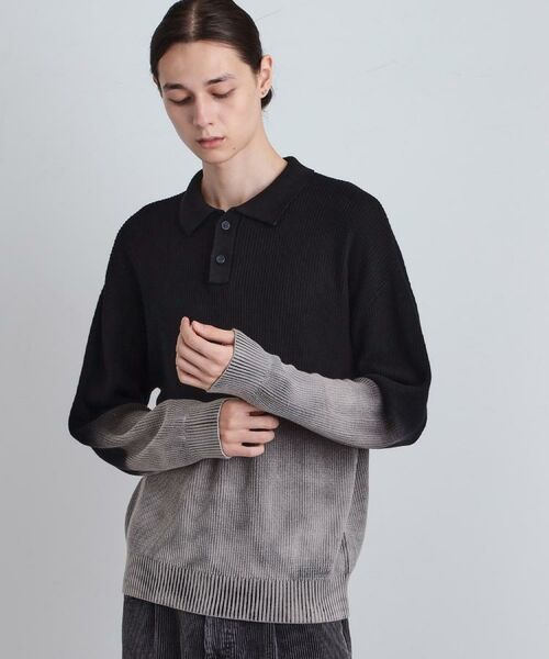 tk.TAKEO KIKUCHI / ティーケー タケオキクチ ニット・セーター | 畦編みニットポロシャツブリーチ | 詳細7