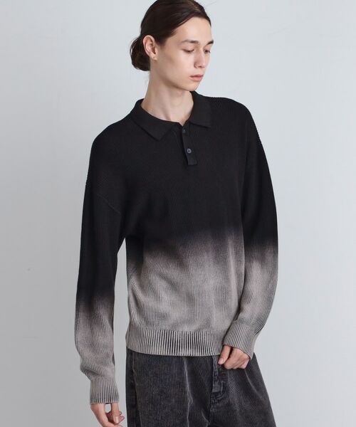 tk.TAKEO KIKUCHI / ティーケー タケオキクチ ニット・セーター | 畦編みニットポロシャツブリーチ | 詳細8