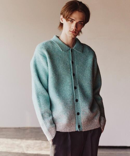 tk.TAKEO KIKUCHI / ティーケー タケオキクチ カーディガン・ボレロ | ミスティーシャギーカーディガン(ミントグリーン(021))