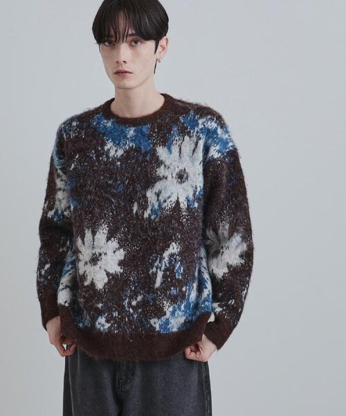 tk.TAKEO KIKUCHI / ティーケー タケオキクチ ニット・セーター | アブストフラワーシャギーニットプルオーバー | 詳細10