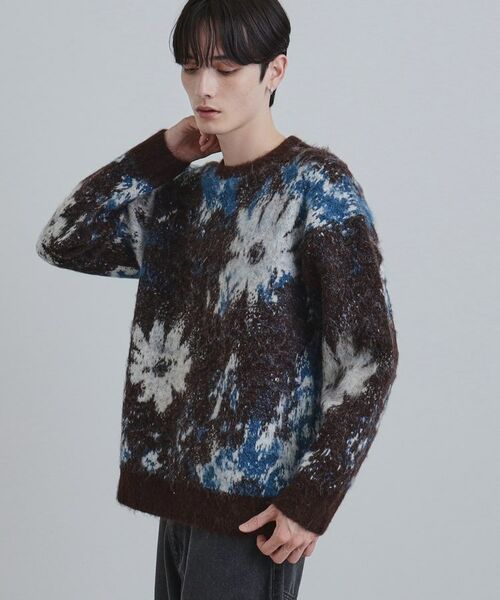 tk.TAKEO KIKUCHI / ティーケー タケオキクチ ニット・セーター | アブストフラワーシャギーニットプルオーバー | 詳細11