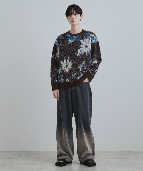 tk.TAKEO KIKUCHI / ティーケー タケオキクチ ニット・セーター | アブストフラワーシャギーニットプルオーバー | 詳細12