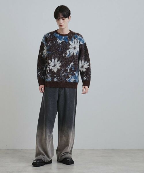 tk.TAKEO KIKUCHI / ティーケー タケオキクチ ニット・セーター | アブストフラワーシャギーニットプルオーバー | 詳細13