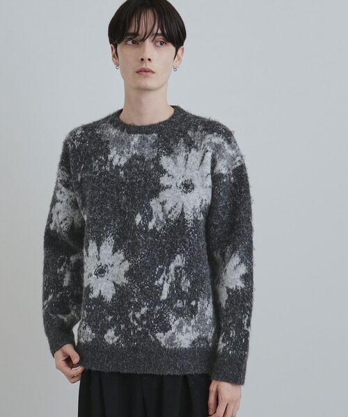 tk.TAKEO KIKUCHI / ティーケー タケオキクチ ニット・セーター | アブストフラワーシャギーニットプルオーバー | 詳細6