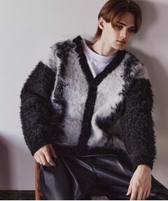 tk.TAKEO KIKUCHI / ティーケー タケオキクチ カーディガン・ボレロ | ボールドストライプシャギーニットVカーディガン