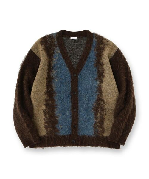tk.TAKEO KIKUCHI / ティーケー タケオキクチ カーディガン・ボレロ | ボールドストライプシャギーニットVカーディガン | 詳細1