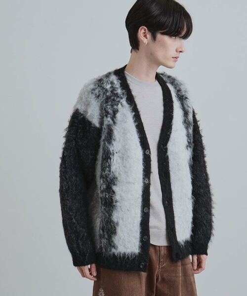 tk.TAKEO KIKUCHI / ティーケー タケオキクチ カーディガン・ボレロ | ボールドストライプシャギーニットVカーディガン | 詳細11