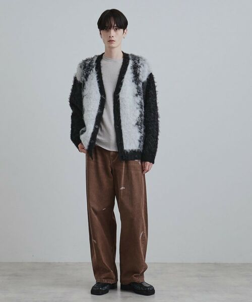 tk.TAKEO KIKUCHI / ティーケー タケオキクチ カーディガン・ボレロ | ボールドストライプシャギーニットVカーディガン | 詳細12