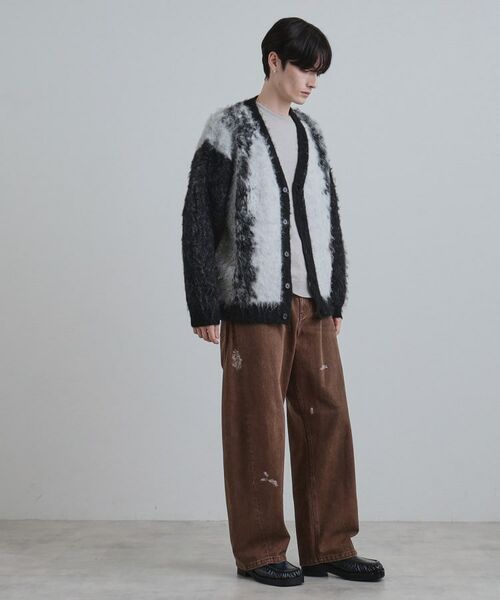 tk.TAKEO KIKUCHI / ティーケー タケオキクチ カーディガン・ボレロ | ボールドストライプシャギーニットVカーディガン | 詳細13