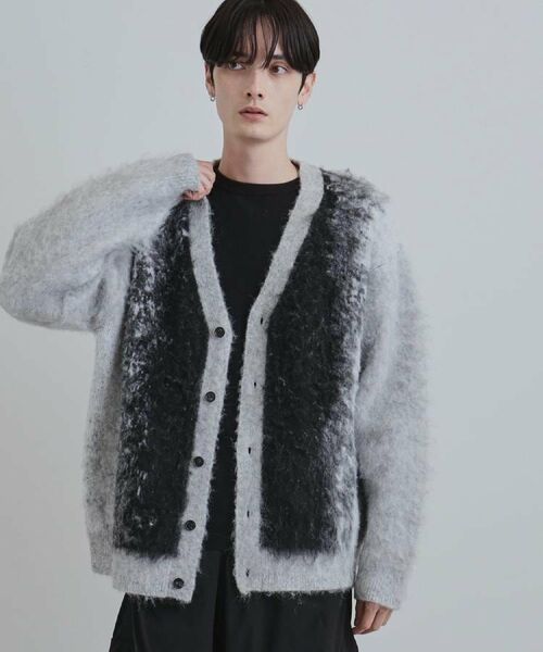 tk.TAKEO KIKUCHI / ティーケー タケオキクチ カーディガン・ボレロ | ボールドストライプシャギーニットVカーディガン | 詳細2