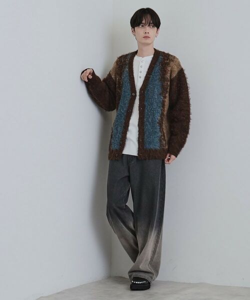 tk.TAKEO KIKUCHI / ティーケー タケオキクチ カーディガン・ボレロ | ボールドストライプシャギーニットVカーディガン | 詳細21