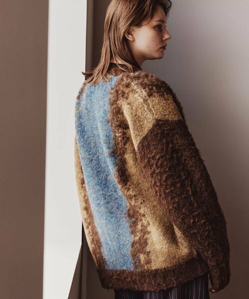 tk.TAKEO KIKUCHI / ティーケー タケオキクチ カーディガン・ボレロ | ボールドストライプシャギーニットVカーディガン | 詳細23