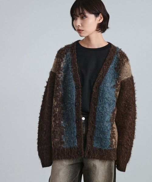 tk.TAKEO KIKUCHI / ティーケー タケオキクチ カーディガン・ボレロ | ボールドストライプシャギーニットVカーディガン | 詳細24