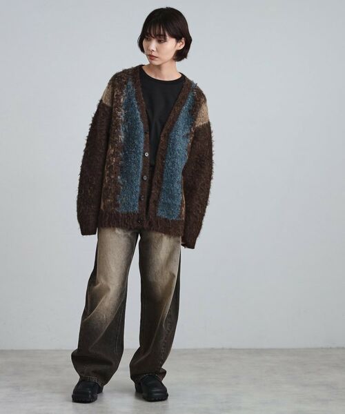 tk.TAKEO KIKUCHI / ティーケー タケオキクチ カーディガン・ボレロ | ボールドストライプシャギーニットVカーディガン | 詳細26