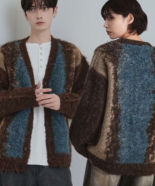 tk.TAKEO KIKUCHI / ティーケー タケオキクチ カーディガン・ボレロ | ボールドストライプシャギーニットVカーディガン | 詳細27