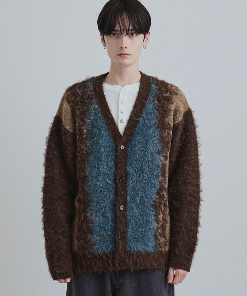 tk.TAKEO KIKUCHI / ティーケー タケオキクチ カーディガン・ボレロ | ボールドストライプシャギーニットVカーディガン | 詳細29