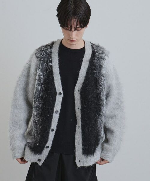 tk.TAKEO KIKUCHI / ティーケー タケオキクチ カーディガン・ボレロ | ボールドストライプシャギーニットVカーディガン | 詳細3