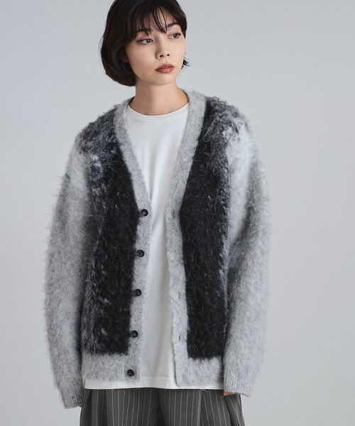 tk.TAKEO KIKUCHI / ティーケー タケオキクチ カーディガン・ボレロ | ボールドストライプシャギーニットVカーディガン | 詳細7