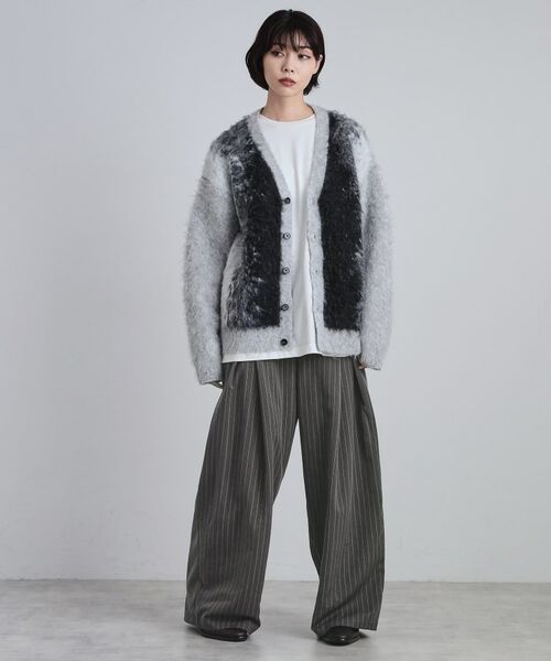 tk.TAKEO KIKUCHI / ティーケー タケオキクチ カーディガン・ボレロ | ボールドストライプシャギーニットVカーディガン | 詳細8