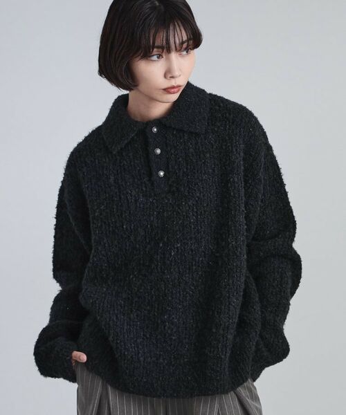 tk.TAKEO KIKUCHI / ティーケー タケオキクチ ニット・セーター | ブークレニットポロシャツ | 詳細13