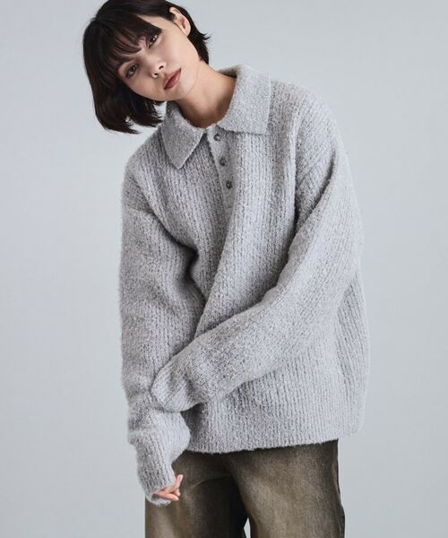 tk.TAKEO KIKUCHI / ティーケー タケオキクチ ニット・セーター | ブークレニットポロシャツ | 詳細6