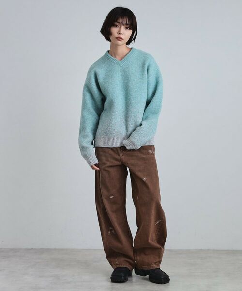 tk.TAKEO KIKUCHI / ティーケー タケオキクチ ニット・セーター | ミスティーシャギーVネックニット | 詳細25
