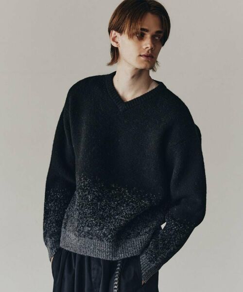 tk.TAKEO KIKUCHI / ティーケー タケオキクチ ニット・セーター | ミスティーシャギーVネックニット(ブラック(019))
