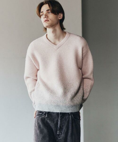 tk.TAKEO KIKUCHI / ティーケー タケオキクチ ニット・セーター | ミスティーシャギーVネックニット(ピンク(071))