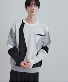 tk.TAKEO KIKUCHI / ティーケー タケオキクチ ニット・セーター | カラースキーム胸ZIPニット