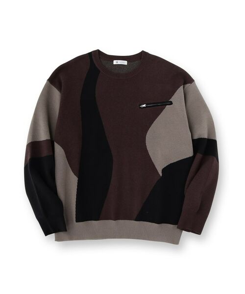 tk.TAKEO KIKUCHI / ティーケー タケオキクチ ニット・セーター | カラースキーム胸ZIPニット | 詳細1