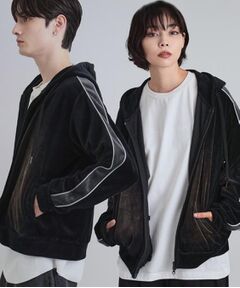 tk.TAKEO KIKUCHI / ティーケー タケオキクチ パーカー | ヴィンテージライクベロアジップパーカー