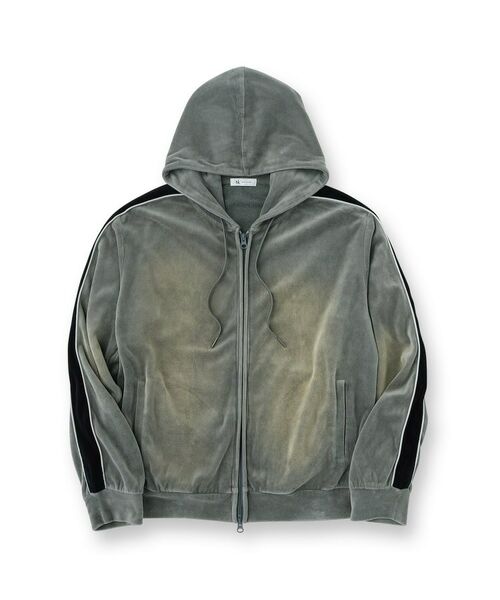 tk.TAKEO KIKUCHI / ティーケー タケオキクチ パーカー | ヴィンテージライクベロアジップパーカー | 詳細1