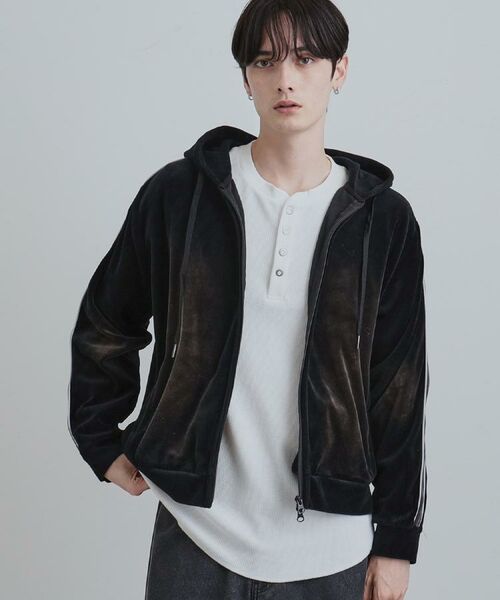 tk.TAKEO KIKUCHI / ティーケー タケオキクチ パーカー | ヴィンテージライクベロアジップパーカー | 詳細10