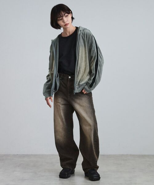 tk.TAKEO KIKUCHI / ティーケー タケオキクチ パーカー | ヴィンテージライクベロアジップパーカー | 詳細8