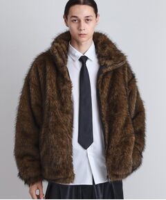 tk.TAKEO KIKUCHI / ティーケー タケオキクチ レザーブルゾン・ジャケット | ミックスフェイクファーブルゾン