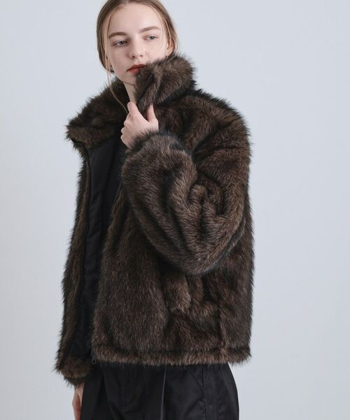 tk.TAKEO KIKUCHI / ティーケー タケオキクチ レザーブルゾン・ジャケット | ミックスフェイクファーブルゾン | 詳細14