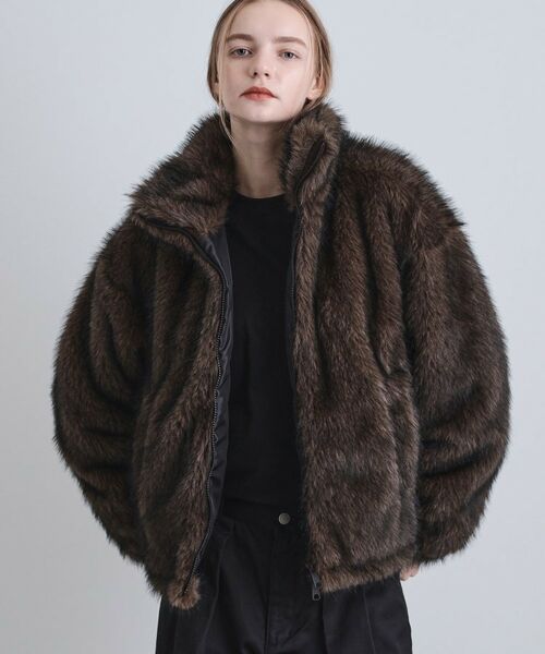 tk.TAKEO KIKUCHI / ティーケー タケオキクチ レザーブルゾン・ジャケット | ミックスフェイクファーブルゾン | 詳細15