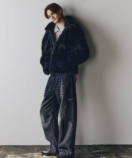 tk.TAKEO KIKUCHI / ティーケー タケオキクチ レザーブルゾン・ジャケット | ミックスフェイクファーブルゾン | 詳細2