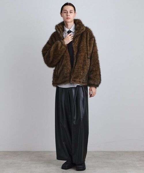 tk.TAKEO KIKUCHI / ティーケー タケオキクチ レザーブルゾン・ジャケット | ミックスフェイクファーブルゾン | 詳細20