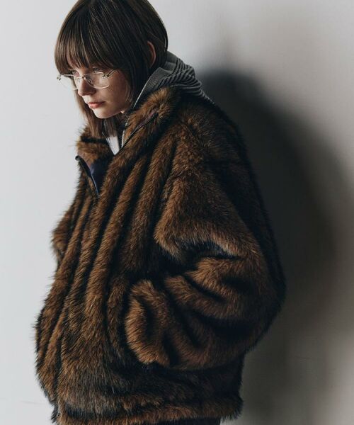 tk.TAKEO KIKUCHI / ティーケー タケオキクチ レザーブルゾン・ジャケット | ミックスフェイクファーブルゾン | 詳細21