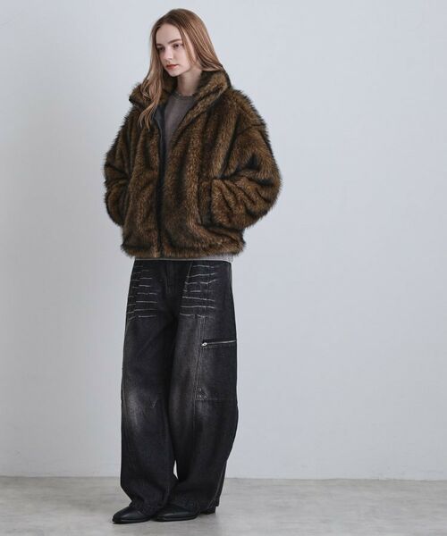 tk.TAKEO KIKUCHI / ティーケー タケオキクチ レザーブルゾン・ジャケット | ミックスフェイクファーブルゾン | 詳細25