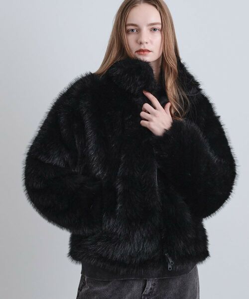 tk.TAKEO KIKUCHI / ティーケー タケオキクチ レザーブルゾン・ジャケット | ミックスフェイクファーブルゾン | 詳細7