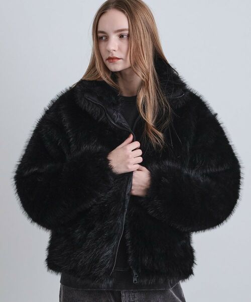 tk.TAKEO KIKUCHI / ティーケー タケオキクチ レザーブルゾン・ジャケット | ミックスフェイクファーブルゾン | 詳細8